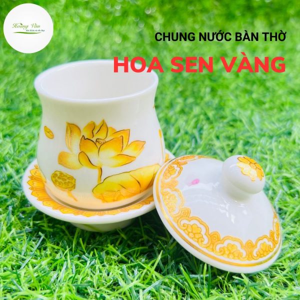 Chung Bi họa tiết Hoa sen vàng