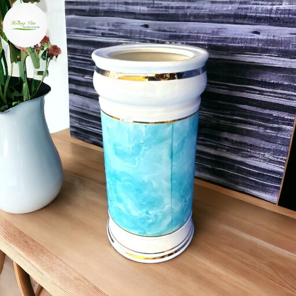 Ống đựng nhang họa tiết vân đá xanh - Hình ảnh 3